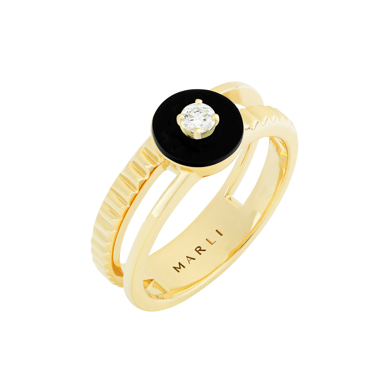 MARLI-UO56481 Crossed four-prong round diamond ring (round head 4.8mm, ring arm width 5mm)