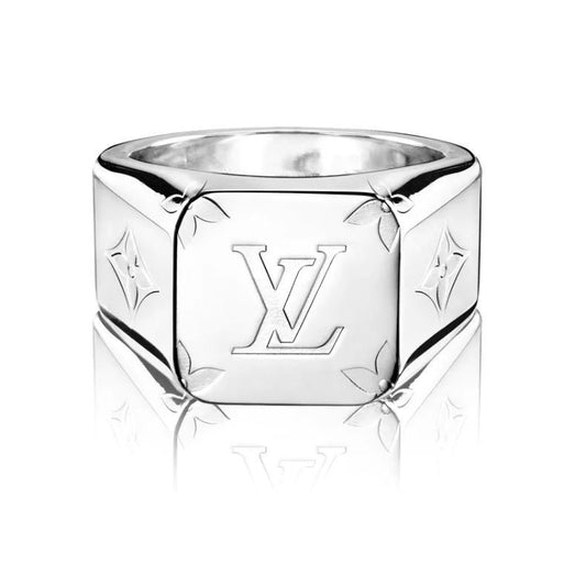 LV-M62487 letter light gold logo ring for men
