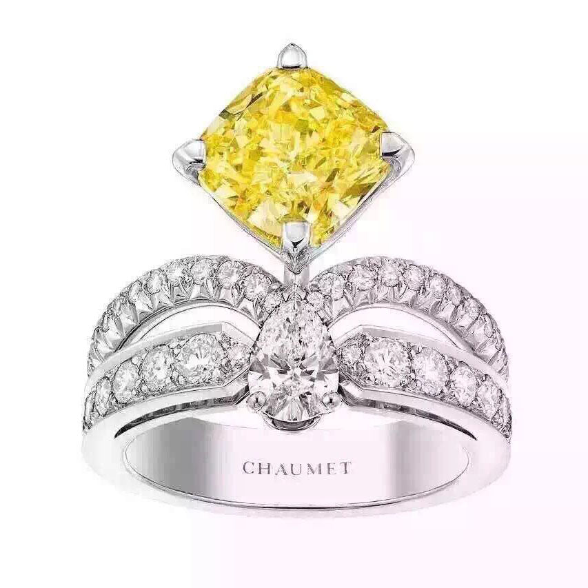 SM-VQ6304481 crown, yellow diamond version ring (yellow diamond about 1ct, water drop about 0.15ct)