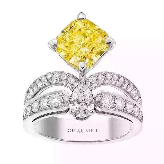 SM-VQ6304481皇冠、黄钻版戒指（黄钻约1ct、水滴约0.15ct）