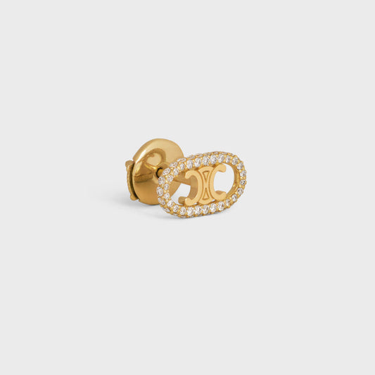 SL-46Y156GYD双C满钻耳钉大号版（12X6.6X1.3MM）
