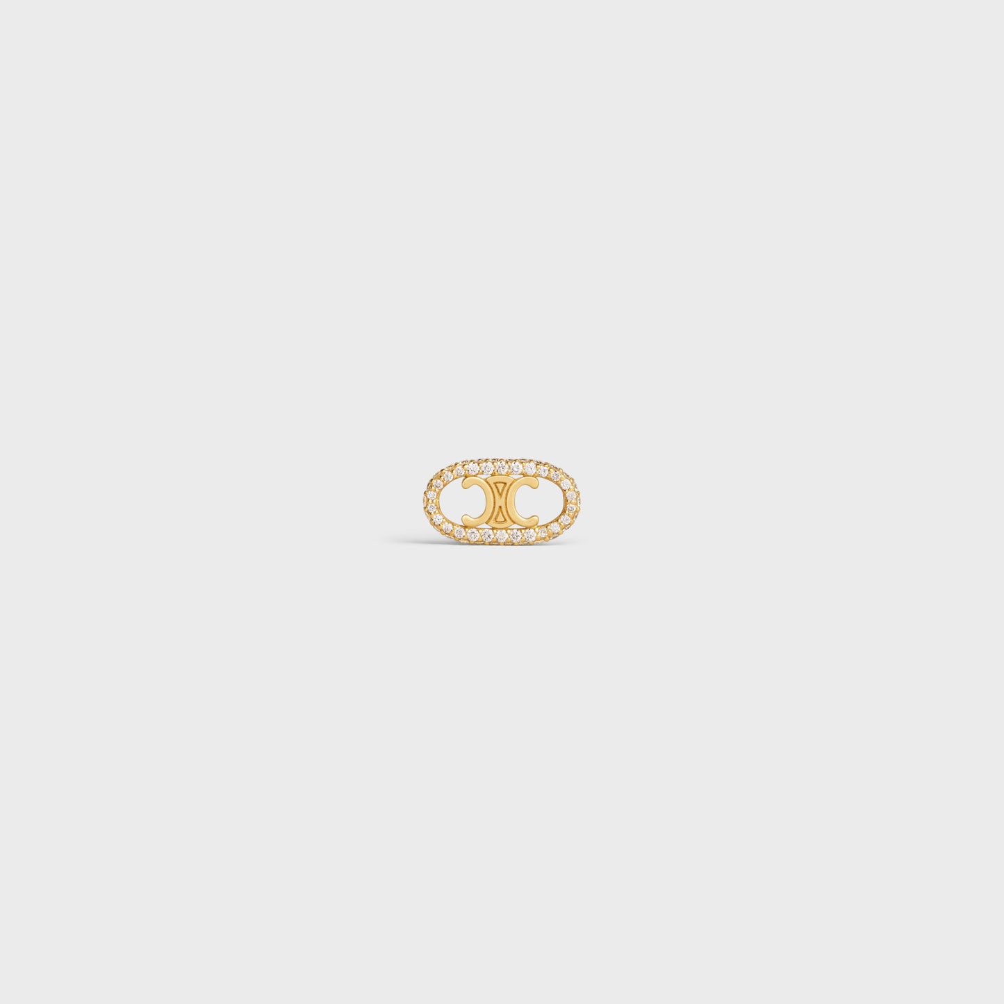 SL-46Y156GYD double C full diamond earrings large version (12X6.6X1.3MM)