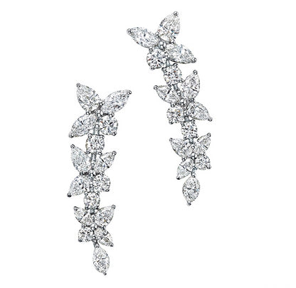 TIF24281565 four-leaf marquise diamond flower cluster earrings earrings