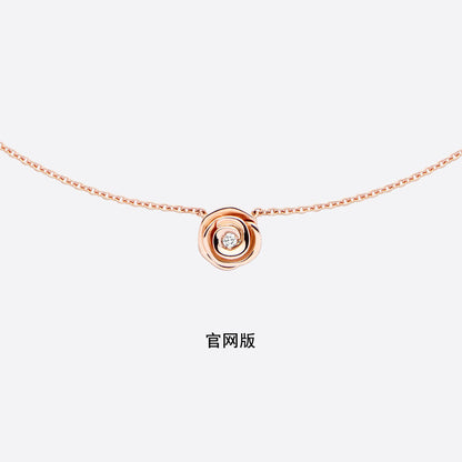 DIOR-JRCO95001小号10mm官网版0.03CT花吊坠栓链吊坠项链