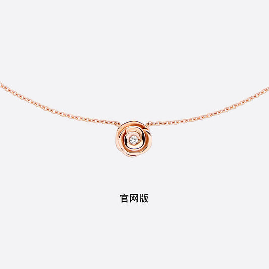 DIOR-JRCO95001小号10mm官网版0.03CT花吊坠栓链吊坠项链