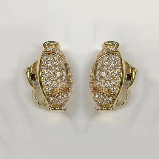 KDY dense stone grenade earrings ear clap ear clip
