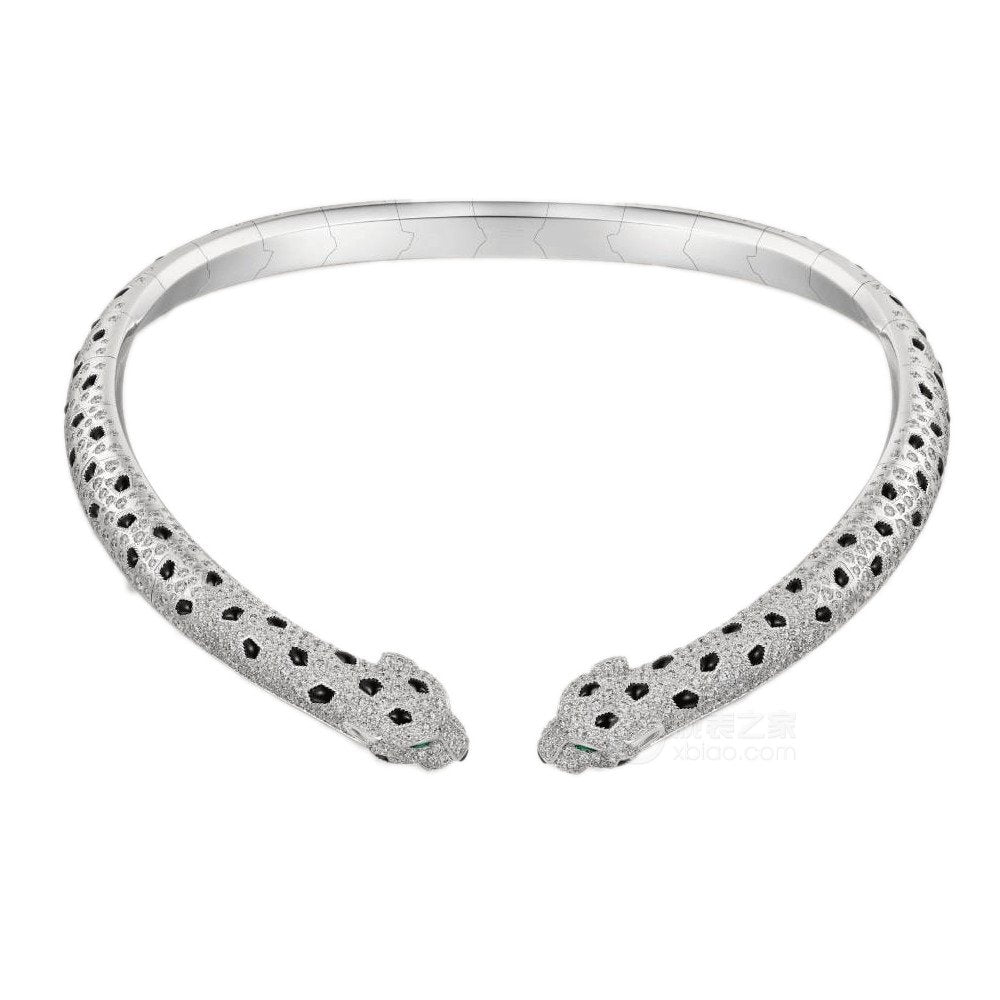 KDY-N7424436 double-headed diamond leopard necklace
