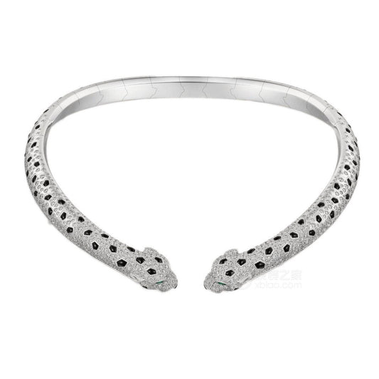 KDY-N7424436 double-headed diamond leopard necklace