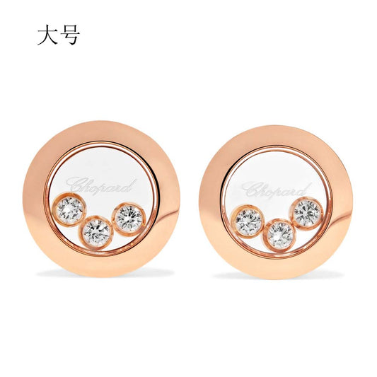 XB-83A018-5001 glass round earrings (large size)