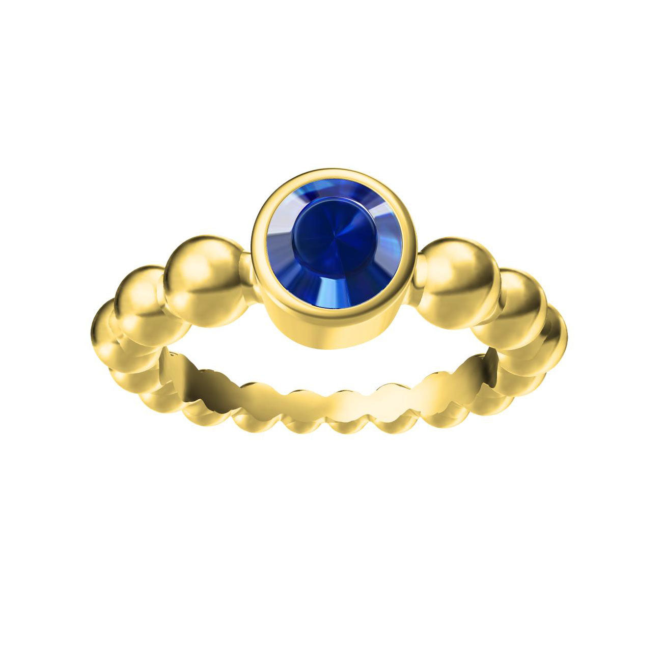 VCA8549523 bezel-set round stone size straight bead arm ring customer version