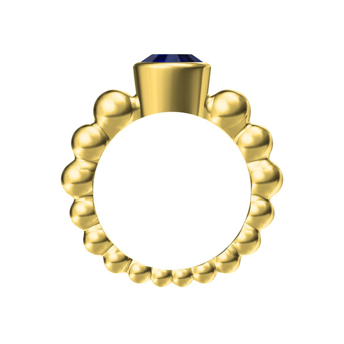 VCA8549523 bezel-set round stone size straight bead arm ring customer version