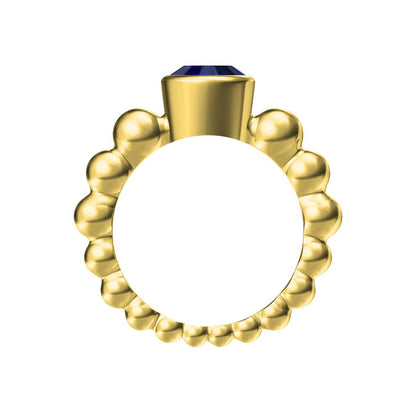 VCA8549523 bezel-set round stone size straight bead arm ring customer version