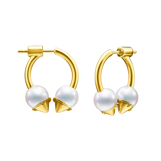 TSQ-E-4152 Pearl pointed earrings