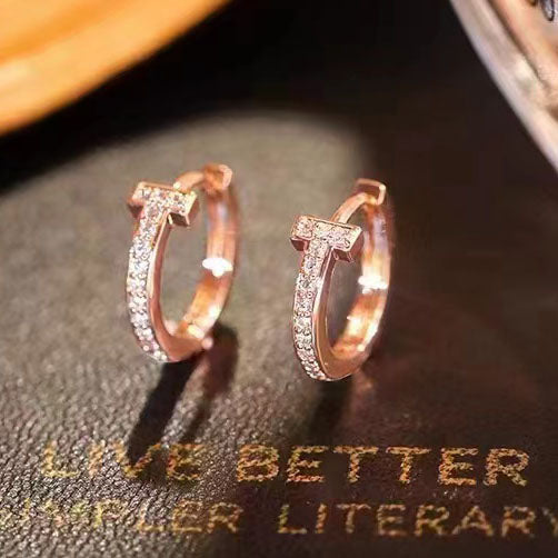 TIF-8543281 Full diamond T earrings earring clip