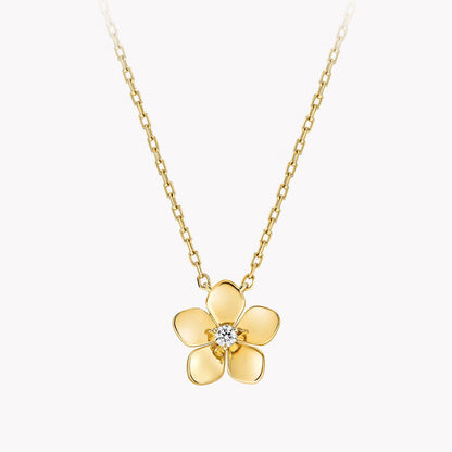 GLF-RGP813 five-leaf flower bolt chain pendant main stone 0.06ct