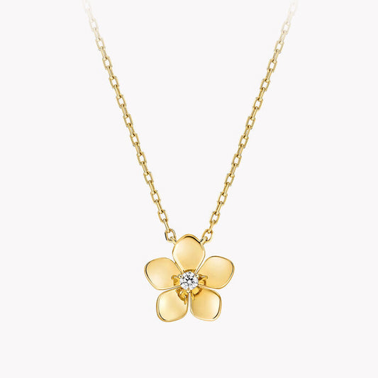 GLF-RGP813 five-leaf flower bolt chain pendant main stone 0.06ct