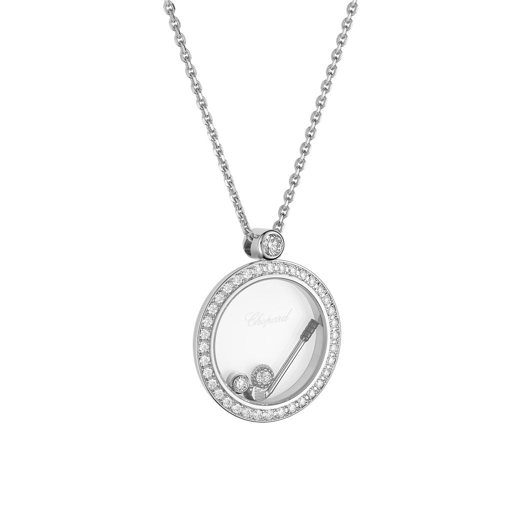 XB-79A434-1501 round glass middle golf activity 0.45ct full diamond pendant
