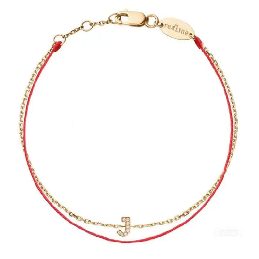 Red rope letter J bracelet