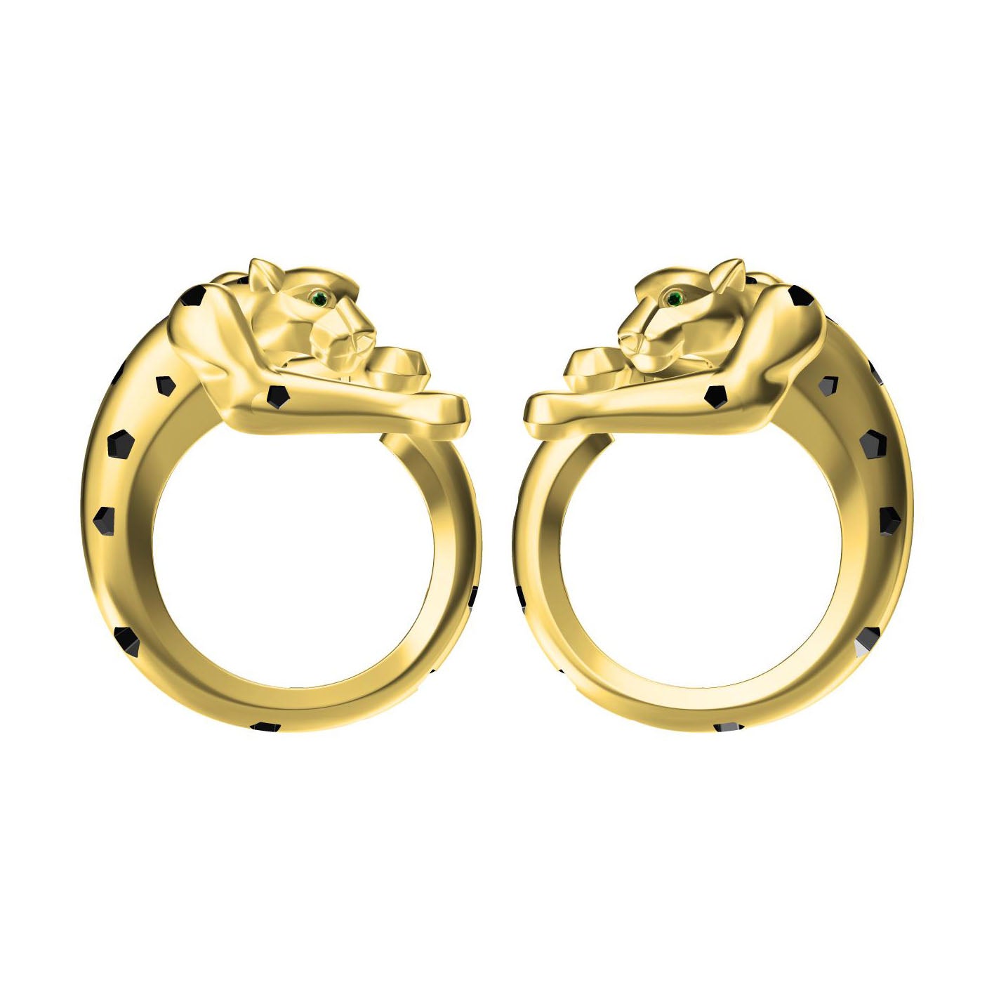 KDY two-legged leopard light golden leopard ear slap earrings
