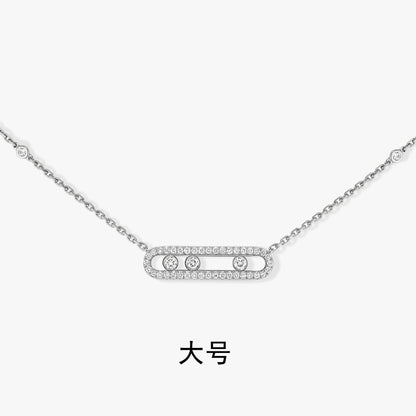 MSK-03994大号活动满钻栓链吊坠项链29mmx7mm
