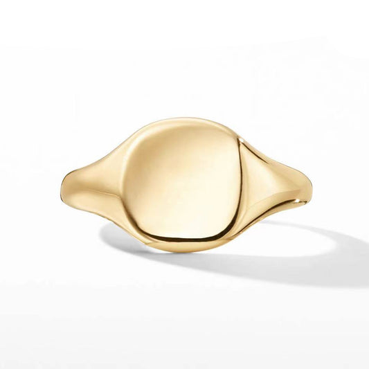 DWYM-Light Gold Cushion Signet Ring