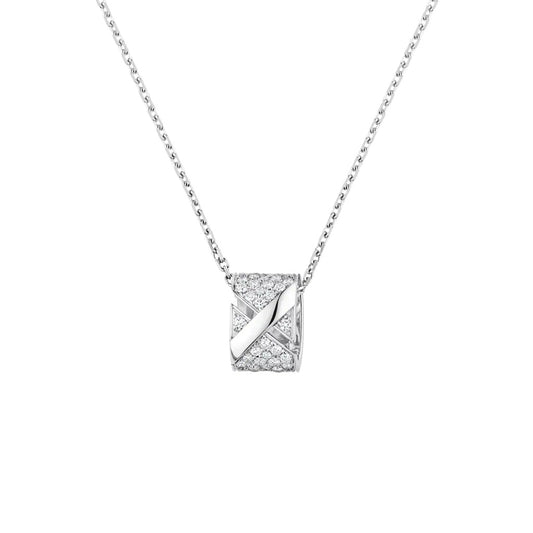 SM-085278 Cross Pendant Full Diamond Diagonal Rod Wide Version