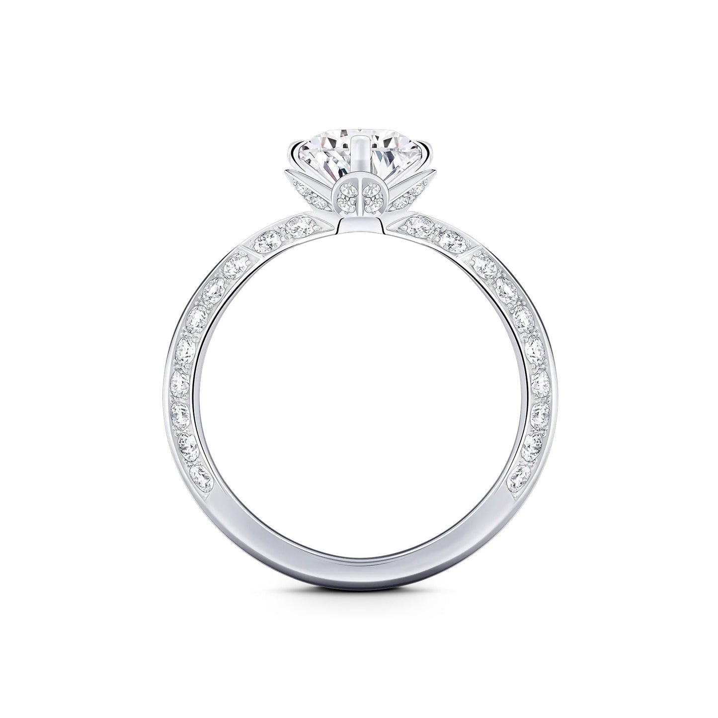 LV-Q9X62F梅花飞标十字四爪剑脊直臂钻戒1ct