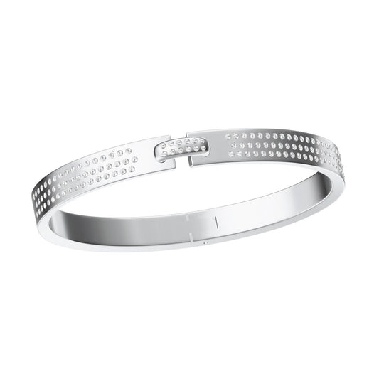SM-Slash Bracelet Half Full Diamond 15# Three Rows of Diamonds
