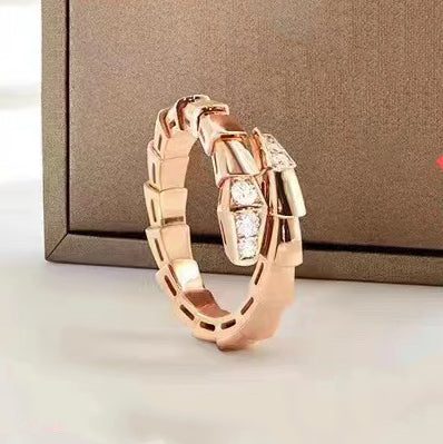 BGL-B256645 movable single circle head and tail diamond small version snake ring