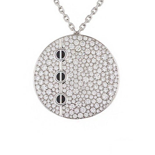 KDY-L1229388 Agate three screw full diamond round pendant