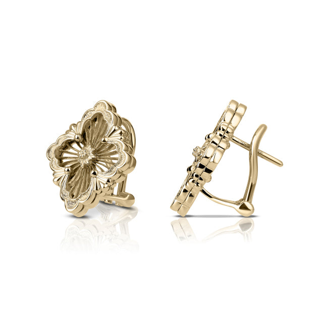 BQLT-EAR018021 European style hollow gold wire four-leaf clover earrings