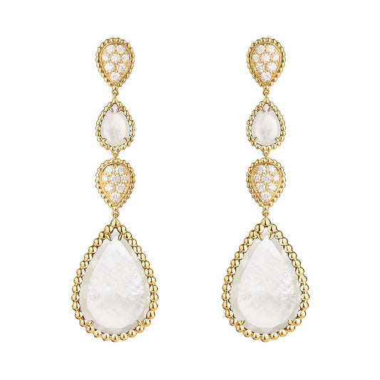 BSL-JCO01281 Full Diamond Earrings Lotus Head Water Drop Long Earrings Customer Version