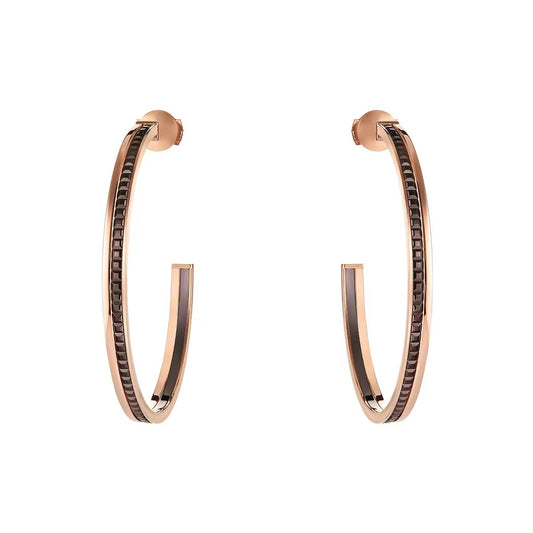 BSL-JCO01578 Chocolate Ring Light Gold Earrings C-shaped Stud Earrings