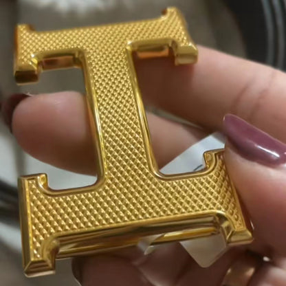 AMS-H1002 particle nails H belt buckle light gold
