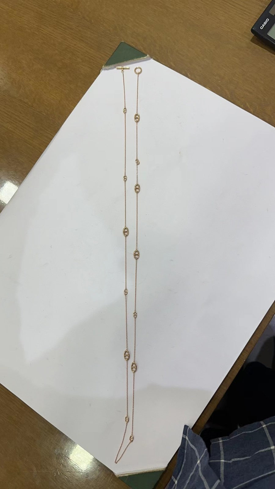爱H仕-H105202B猪鼻子日字光金大套链项链客版（链长120cm）