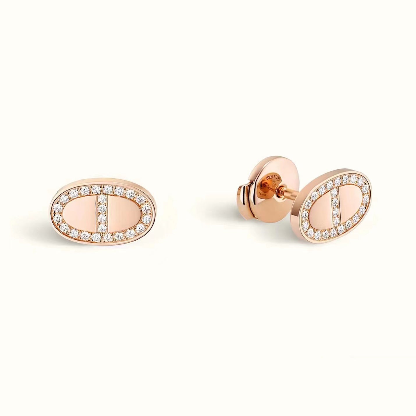 AMS-H122504B pig nose Japanese character earrings 10x7mm