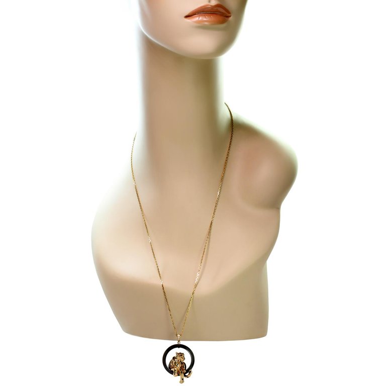 KDY-N7412900 leopard lying circle pendant
