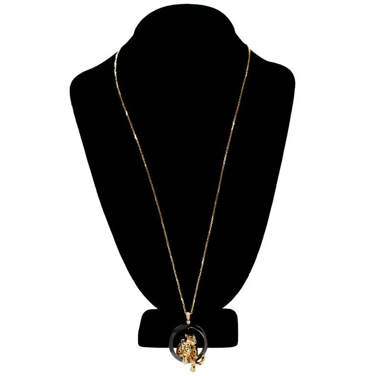 KDY-N7412900 leopard lying circle pendant