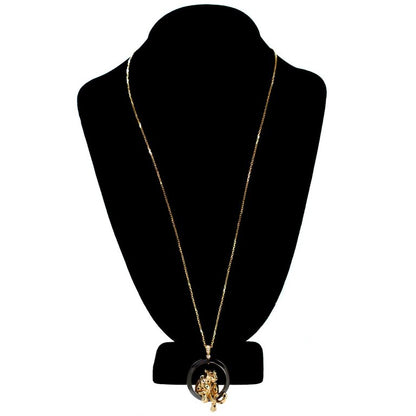 KDY-N7412900 leopard lying circle pendant