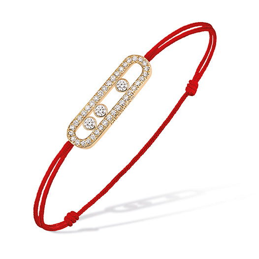 MSK-12297 Tiger Mouth Full Diamond Movable Lipstick Rope Bracelet