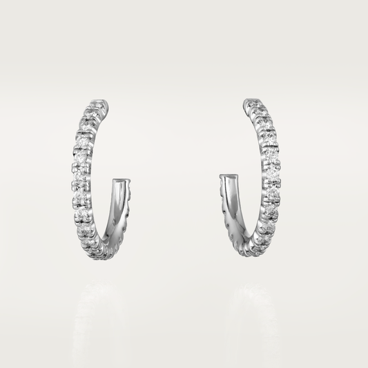 KDY-B8301226 full diamond C-shaped T-strip stone stud earrings