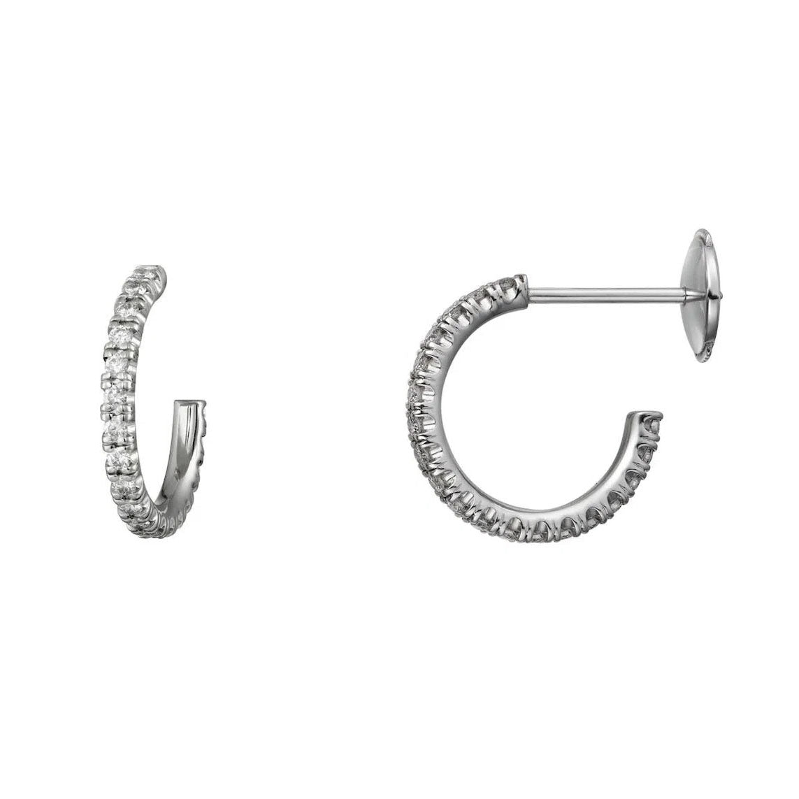 KDY-B8301226 full diamond C-shaped T-strip stone stud earrings