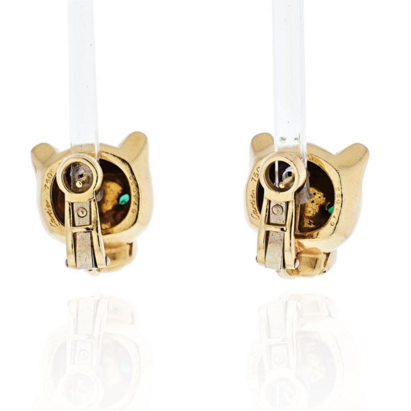 KDY-E453355 light gold leopard head earrings