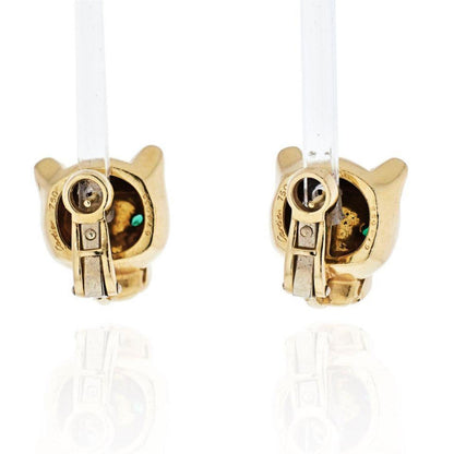 KDY-E453355 light gold leopard head earrings