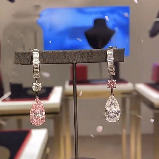 KDY-H948135 water drop ladder square earrings main stone 8×13.5mm