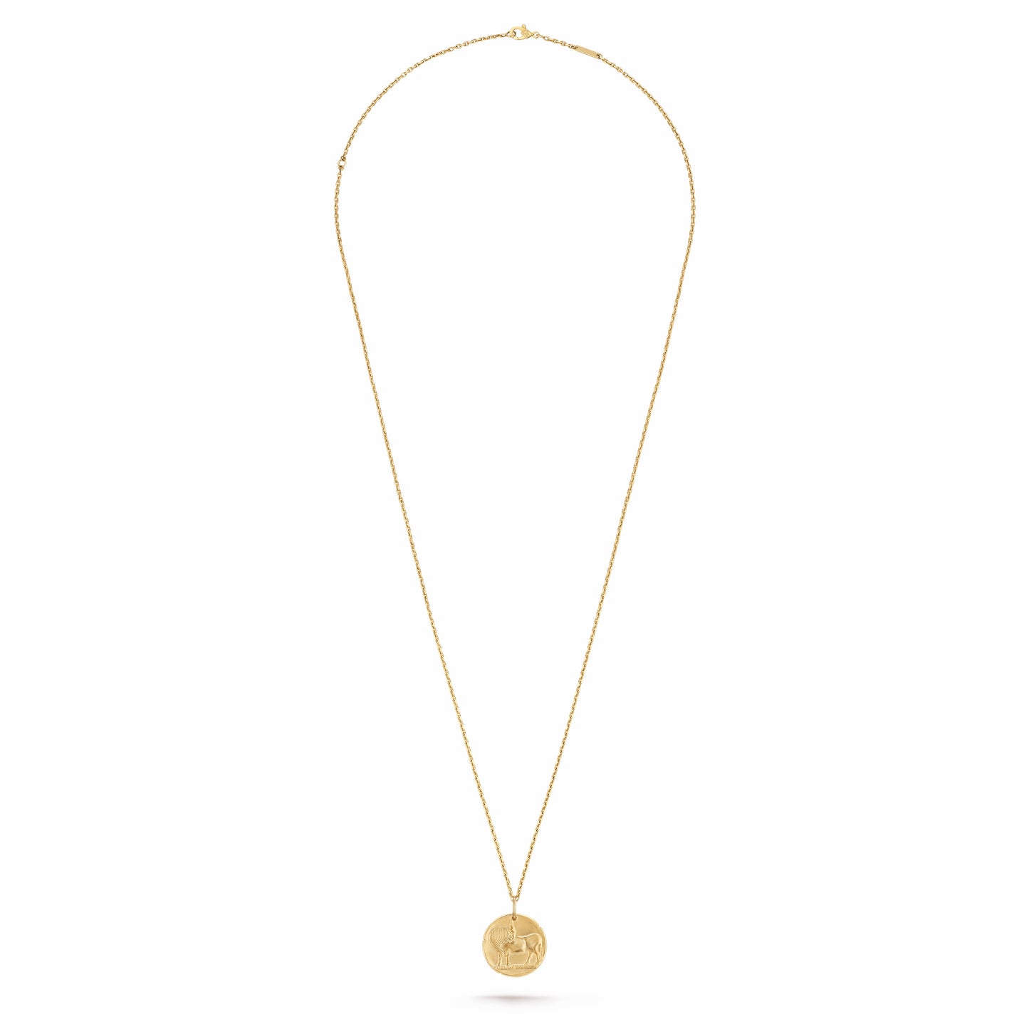 VCARP7SS00 solid version light gold bull pendant