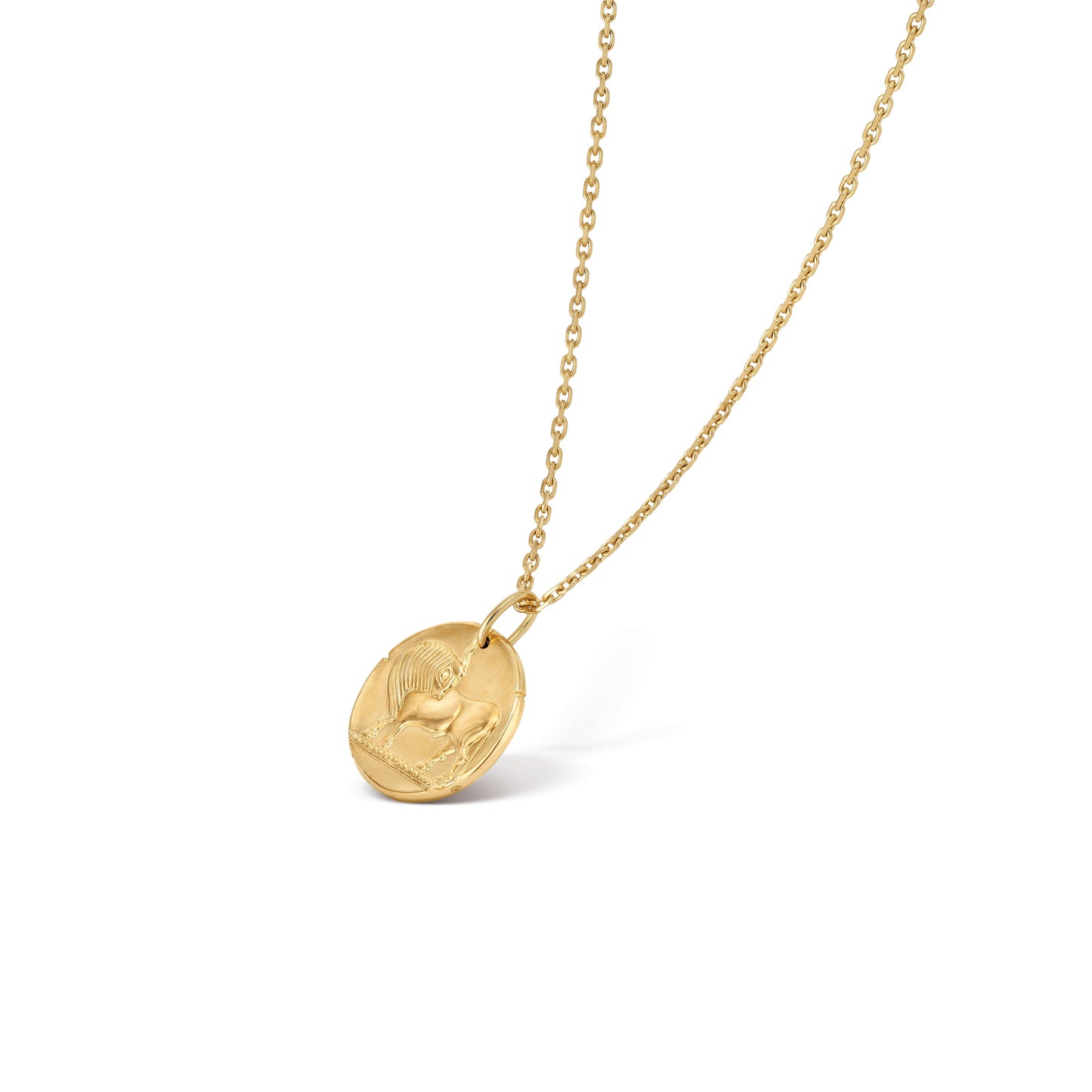 VCARP7SS00 solid version light gold bull pendant