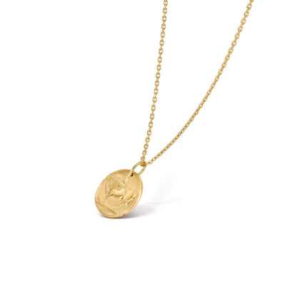 VCARP7SS00 solid version light gold bull pendant