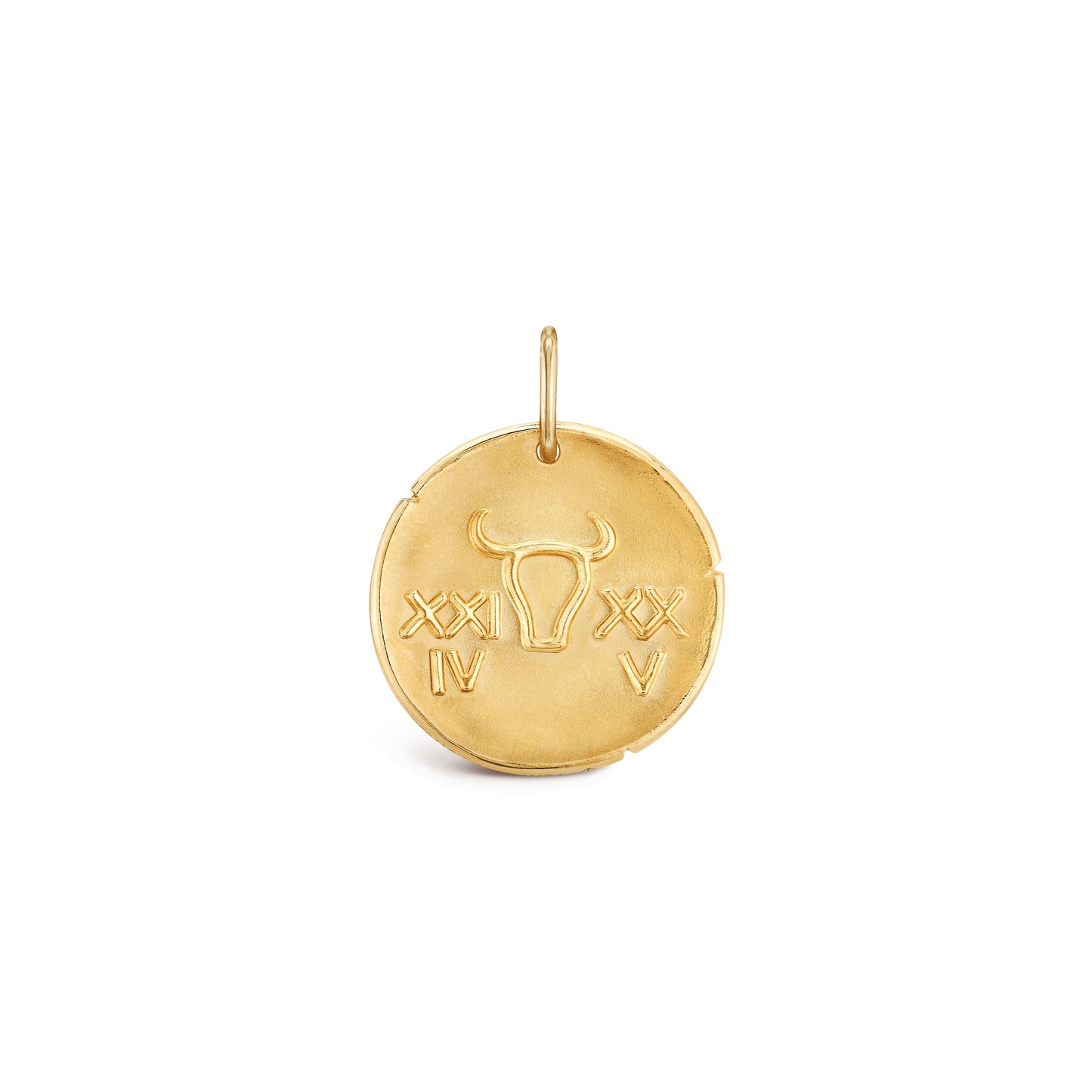VCARP7SS00 solid version light gold bull pendant