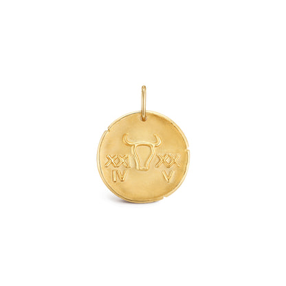 VCARP7SS00 solid version light gold bull pendant